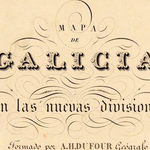 Old Map of Galicia Galiza Espana 1837 Spain Vintage Map Vintage Poster Wall Art Print Wall Map Print Old Map Print image 2