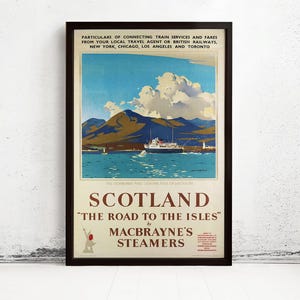 Vintage Travel Poster of Scotland Travel Poster Tourism 1930-40 | Vintage Map Wall Art Print | Large Poster Print | Home Decor Wall Art