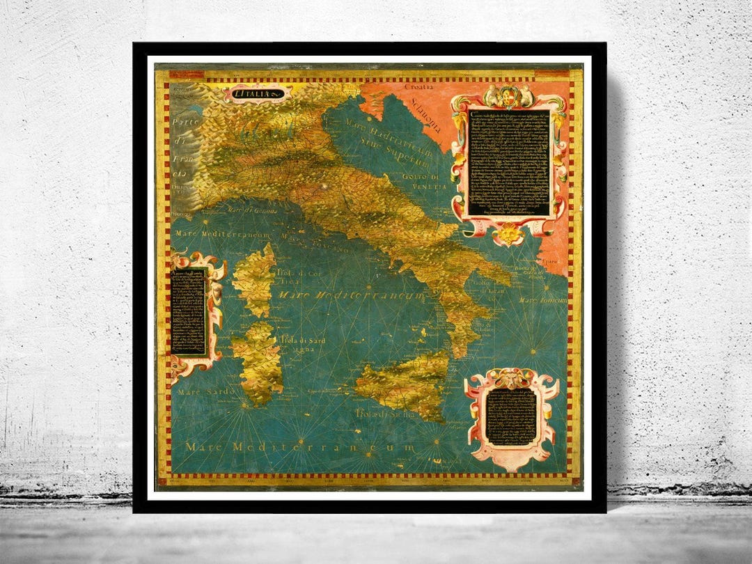 Beautiful Old Map of Italy 1578 | Vintage Map Wall Art Print | Large ...