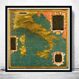 Old Map of Italy 1578  | Vintage Map Wall Art Print | Large Map Print | Home Decor Wall Art