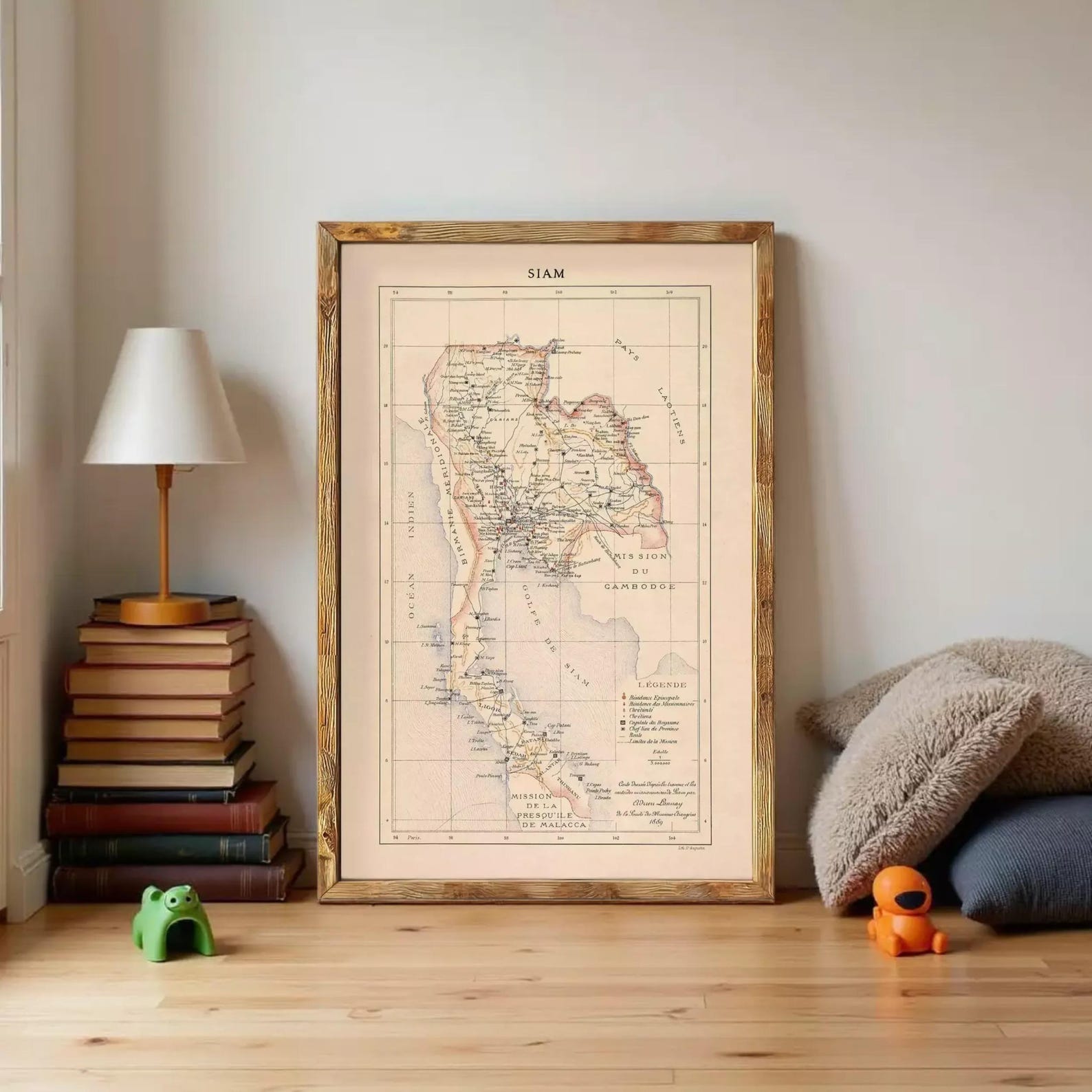 Old Map of Thailand Old Siam 1889 Vintage Map | Wall Map Print - Etsy