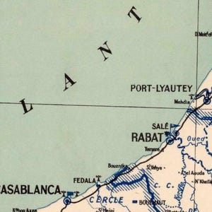 Vintage Morocco Map 1937 Print | Le Maroc Wall Art Decor Retro Style image 5