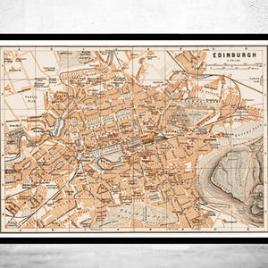 Old Map of Edinburgh Scotland 1890 Edinburgh Vintage Map| Wall Map Print