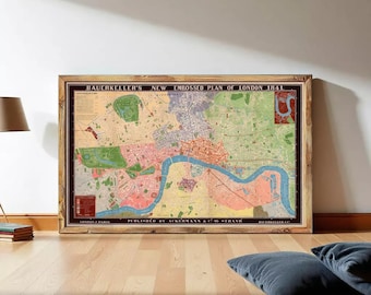 Old Map of London Map 1841 Vintage Map | Wall Map Print