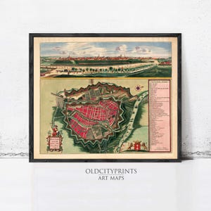 Old Map of Gdansk Danzig Poland 1687 Vintage Map | Wall Map Print