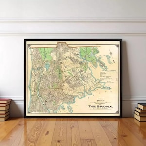 Old Map of Bronx New York 1900 - fine reproduction  | Wall Map Print