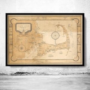 Old Map of Cape Cod Massachusetts 1931 Vintage Map | Vintage Map Wall Art Print | Large Map Print | Home Decor Wall Art