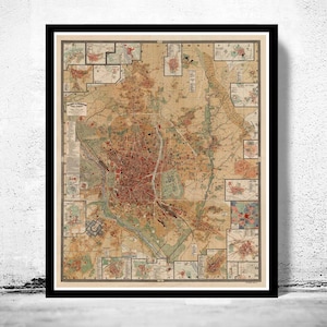 Vintage Map of Madrid 1902 Spain Espana Old Madrid Map  | Vintage Map Wall Art Print | Large Map Print | Home Decor Wall Art