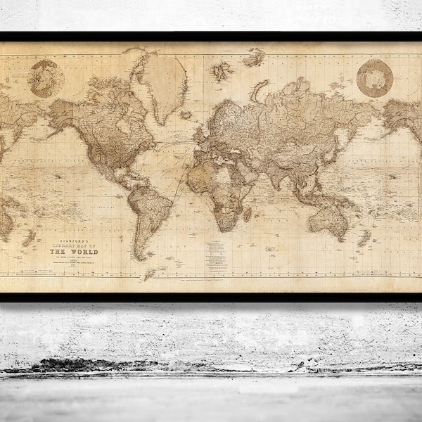 Vintage World Map Etsy