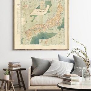 Old Map of Japan 1913 Vintage Map of Japan Island Vintage Poster Wall ...