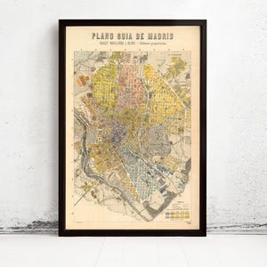 Old Map of Madrid 1905 Spain Espana Vintage Map | Vintage Map Wall Art Print | Large Map Print | Home Decor Wall Art
