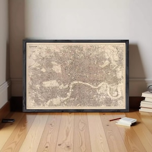 Beautiful Vintage Map of London England 1894 Old Map London | Wall Map Print