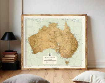 A4 Australian Map Art, Water Colour Map, Tourist Attraction, - Etsy