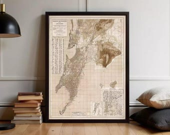 Old Map of Bombay 1933 Mumbai India Sepia Vintage Map | Wall Map Print