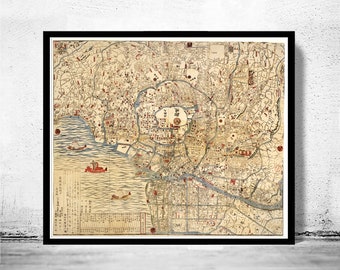 Old Map of Tokyo Japan 1820 Vintage Map | Vintage Poster Wall Art Print | Wall Map Print | Old Map Print