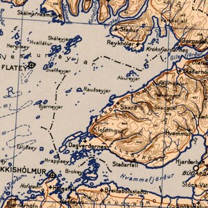Vintage Map of Iceland Islandia Vintage Map Iceland Vintage Poster Wall Art Print Wall Map Print ...