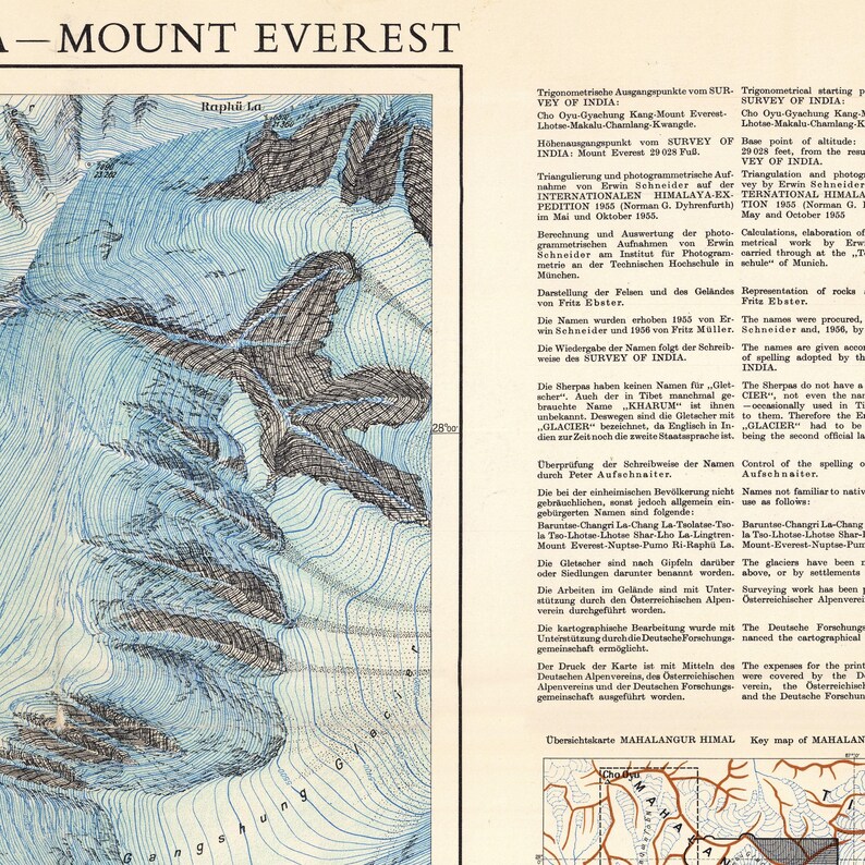 Old Map of Mount Everest Vintage Map | Wall Map Print image 8
