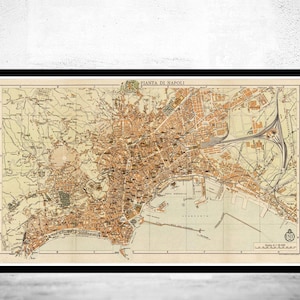 Old Map of Napoli Naples 1930 Antique Vintage Italy  | Vintage Map Wall Art Print | Large Map Print | Home Decor Wall Art