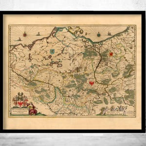 Beautiful Old Map of Brandenburg 1699 Germany Vintage map  | Vintage Map Wall Art Print | Large Map Print | Home Decor Wall Art