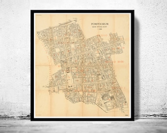 Old Map of Pompeii Italy 1909 Vintage Map | Vintage Poster Wall Art Print | Wall Map Print | Old Map Print
