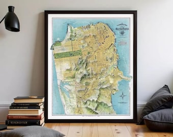 Old Map of San Francisco 1912 The Chevalier Map of San Francisco Vintage Map | Wall Map Print