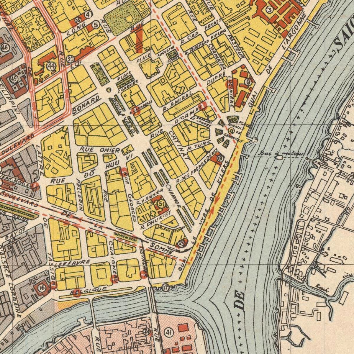 Vintage Karte von Saigon Ho Chi Minh Stadt Vietnam Vintage | Etsy