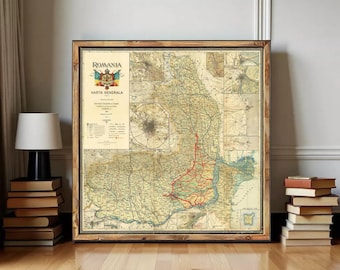 Vintage Romania Map Print 1911 | Wall Decor, Historical Poster