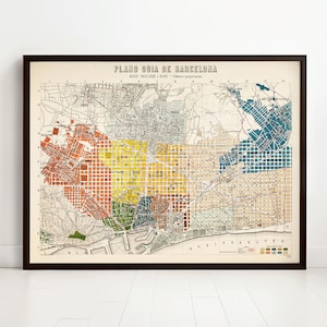 Vintage Map of Barcelona Spain Cataluña 1910 Old map Barcelona | Vintage Map Wall Art Print | Large Map Print | Home Decor Wall Art