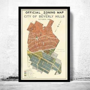Old Map of Beverly Hills California 1936 Vintage Map | Vintage Map Wall Art Print | Large Map Print | Home Decor Wall Art