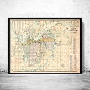 Old Map of Ottawa Canada 1895 Vintage Map | Vintage Map Wall Art Print | Large Map Print | Home Decor Wall Art