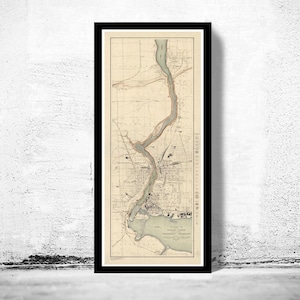 Old map of Niagara Gorge Canada, Niagara Falls Stamford 1913 Vintage Map | Vintage Map Wall Art Print | Large Map Print