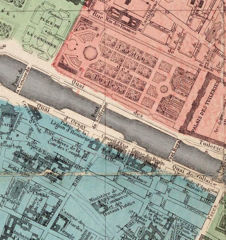 Old Map of Paris 1867 France Vintage Paris Plan | Wall Map Print - Etsy