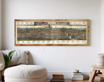 Old View of London England United Kingdom 1780  | Wall Map Print