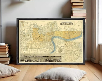 Old Map of Shanghai 1932 Vintage Map | Wall Map Print