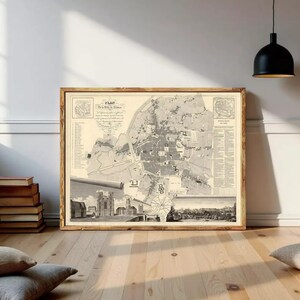 Old Map of Rennes France 1830 Vintage Map | Wall Map Print