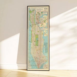 Old Map of New York Subway 1920 Underground New York Map Vintage Map | Wall Map Print