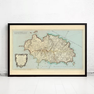 Old Map of Ibiza Island Spain 1778 Vintage Map | Vintage Map Wall Art Print | Large Map Print | Home Decor Wall Art
