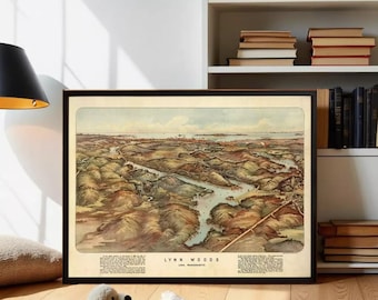 Old Map of Lynn Woods 1904 Massachusetts Vintage Map | Wall Map Print