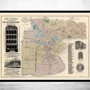 Beautiful Old Map of Newark New Jersey United States 1881 Vintage Map | Vintage Map Wall Art Print | Large Map Print | Home Decor Wall Art