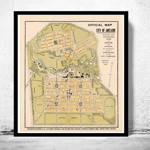Old Map of Adelaide City Australia 1906 Vintage Adelaide Map | Vintage Map Wall Art Print | Large Map Print | Home Decor Wall Art