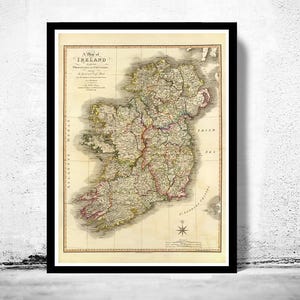 Old Map of Ireland 1798  | Vintage Map Wall Art Print | Large Map Print | Home Decor Wall Art