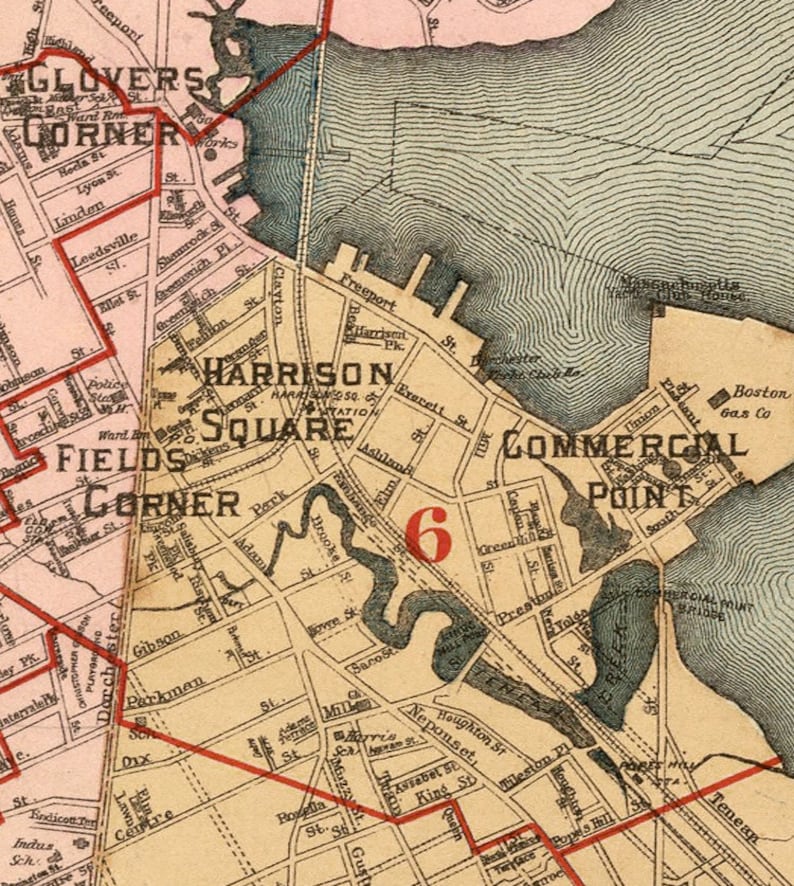 Old Map of Dorchester Boston 1899 Vintage Map Vintage Poster Etsy