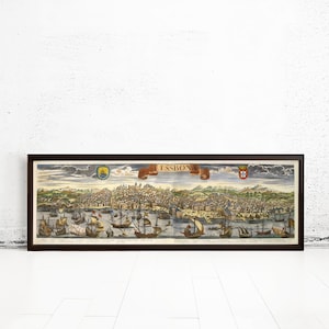 Old Map of Lisbon Lisboa Portugal mapa antigo 1740 Vintage Map | Vintage Map Wall Art Print | Large Map Print | Home Decor Wall Art