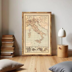 Old Map of Italy Touristic Map 1931 Vintage Map of Italy | Wall Map Print
