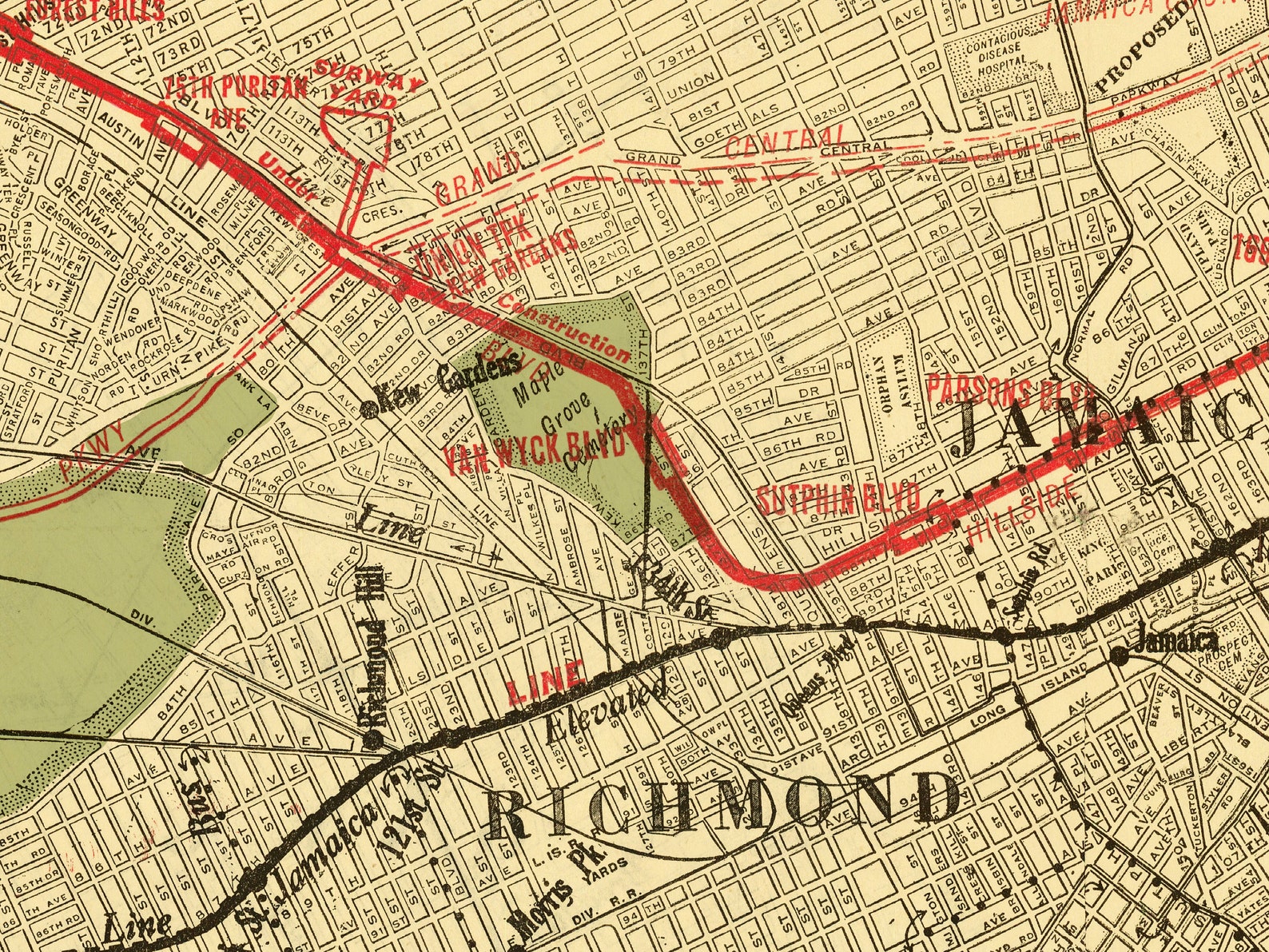 Old Map of Queens New York 1937 Vintage Map Vintage Poster Etsy