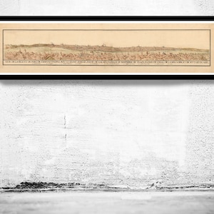 Old map of Istanbul Panoramic View 1686 Vintage Gravure | Vintage Poster Wall Art Print | Wall Map Print | Old Map Print