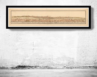 Old map of Istanbul Panoramic View 1686 Vintage Gravure | Vintage Poster Wall Art Print | Wall Map Print | Old Map Print