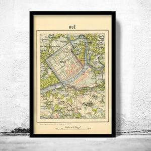 Old Map of Hue Vietnam 1910 Vintage Map | Vintage Map Wall Art Print | Large Map Print | Home Decor Wall Art