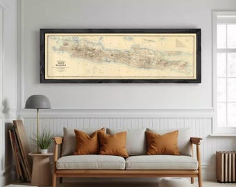 Old Map of Java and Madura Islands Indonesia 1878 Vintage Map | Wall Map Print