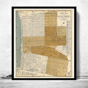 Old Map of Santa Monica LA California 1938 Vintage Map | Vintage Map Wall Art Print | Large Map Print | Home Decor Wall Art
